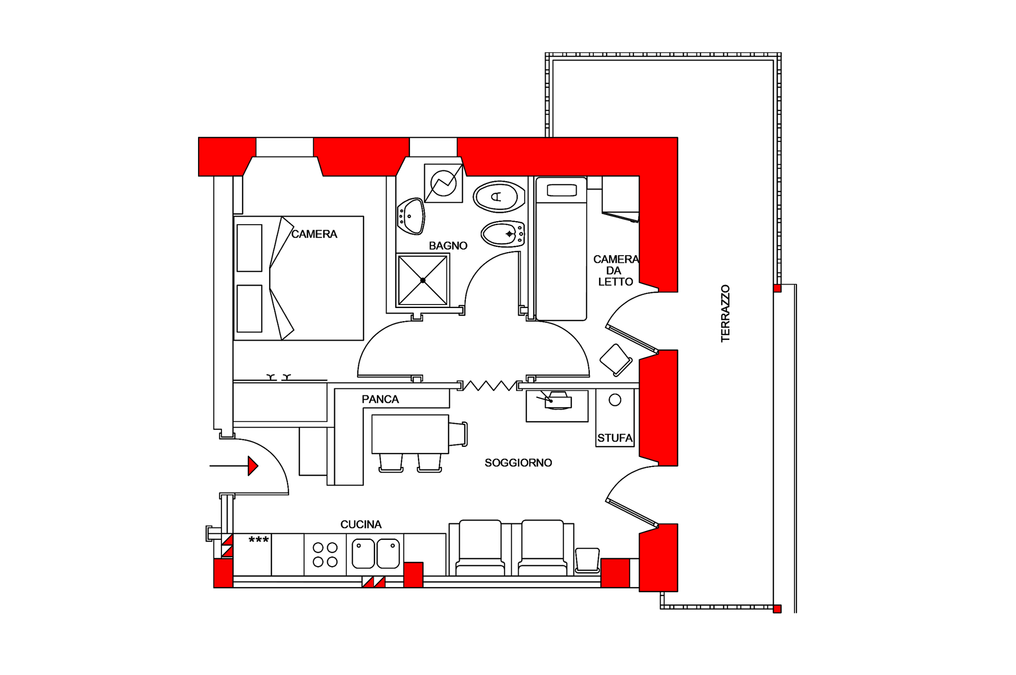 Piantina interna dell'appartamento